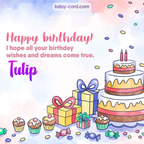 Greeting photos for Tulip with cake