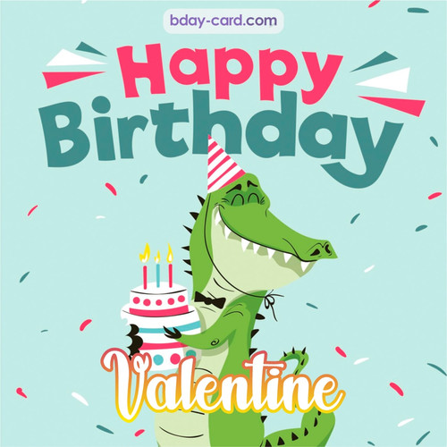 Happy Birthday images for Valentine with crocodile