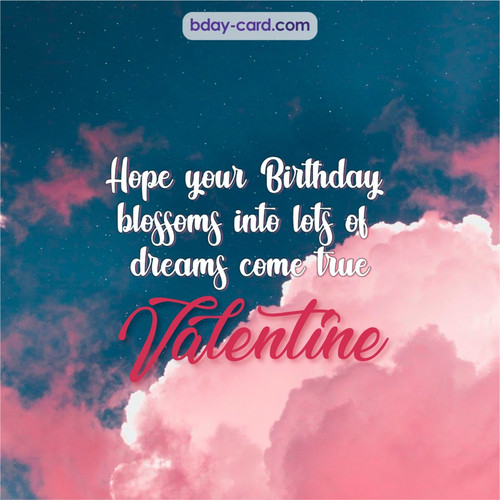 Birthday pictures for Valentine with clouds