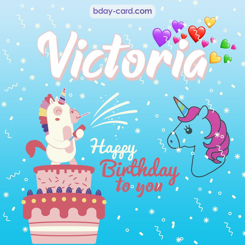 Happy Birthday pics for Victoria with Unicorn