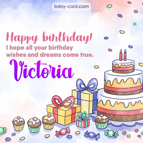 Greeting photos for Victoria with cake