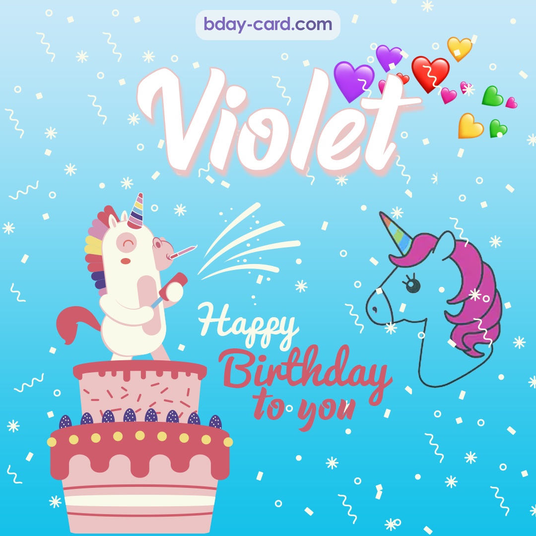 Happy Birthday pics for Violet with Unicorn