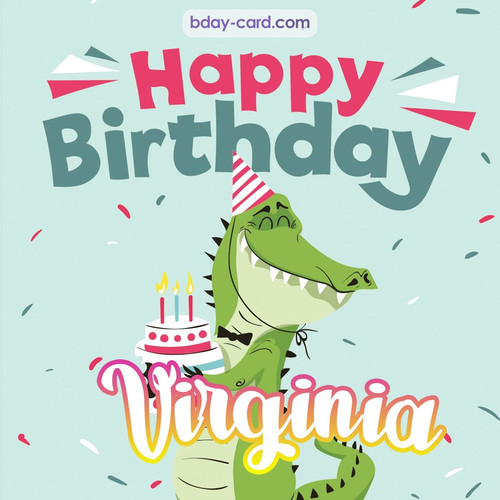 Happy Birthday images for Virginia with crocodile