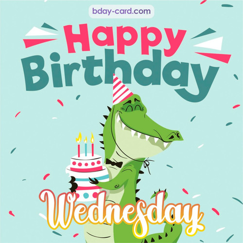 Happy Birthday images for Wednesday with crocodile