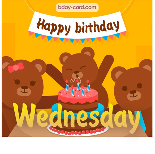 Bday images for Wednesday with bears