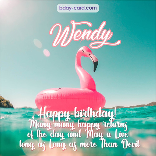 Happy Birthday pic for Wendy with flamingo