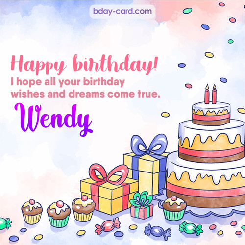 Greeting photos for Wendy with cake