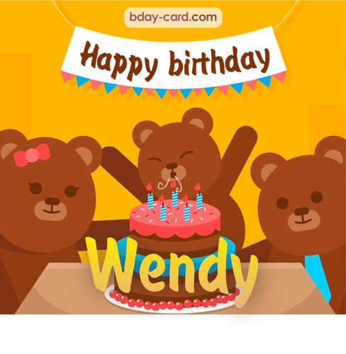 Bday images for Wendy with bears