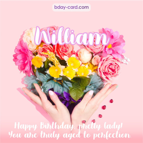 Birthday pics for William with Heart of flowers