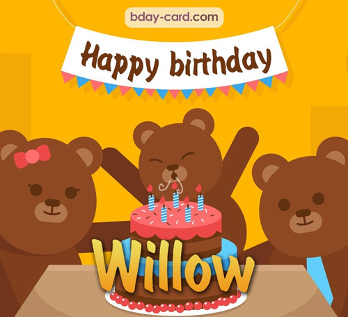 Bday images for Willow with bears