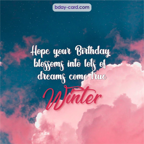 Birthday pictures for Winter with clouds