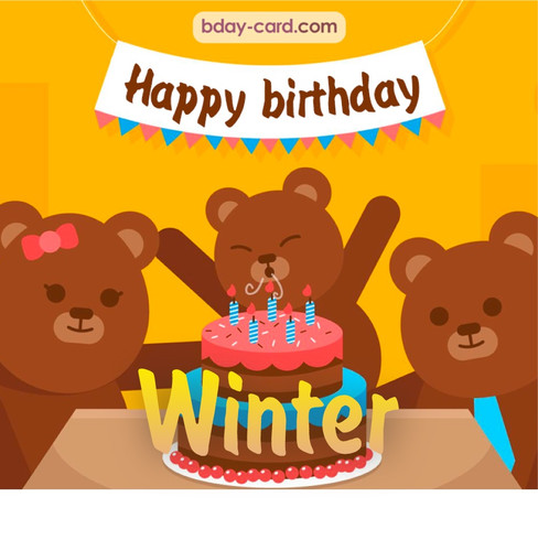 Bday images for Winter with bears