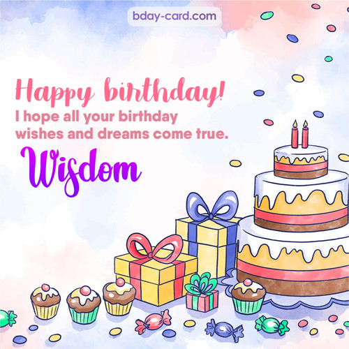 Greeting photos for Wisdom with cake