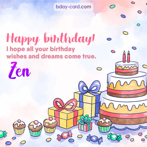 Greeting photos for Zen with cake