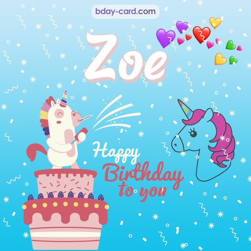 Happy Birthday pics for Zoe with Unicorn