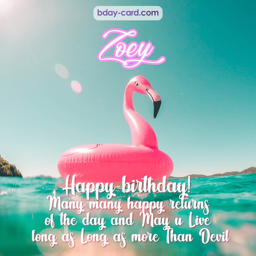 Happy Birthday pic for Zoey with flamingo