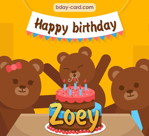 Bday images for Zoey with bears