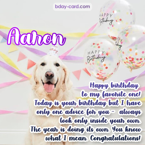 Happy Birthday pics for Aaron with Dog