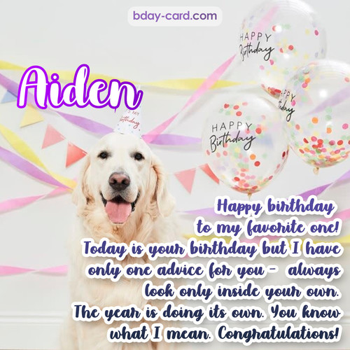 Happy Birthday pics for Aiden with Dog