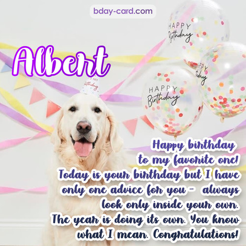 Happy Birthday pics for Albert with Dog
