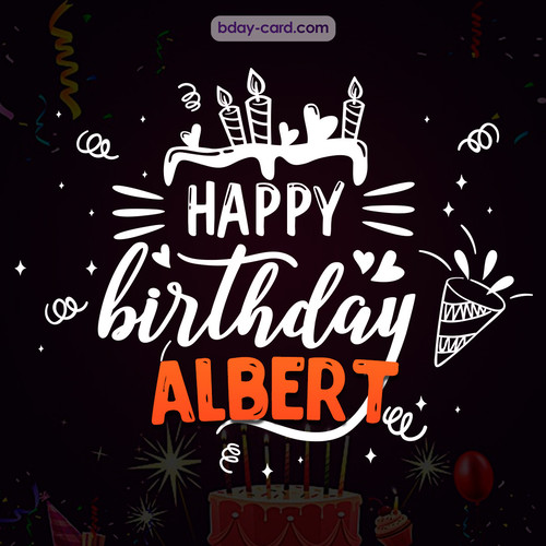 Black Happy Birthday cards for Albert