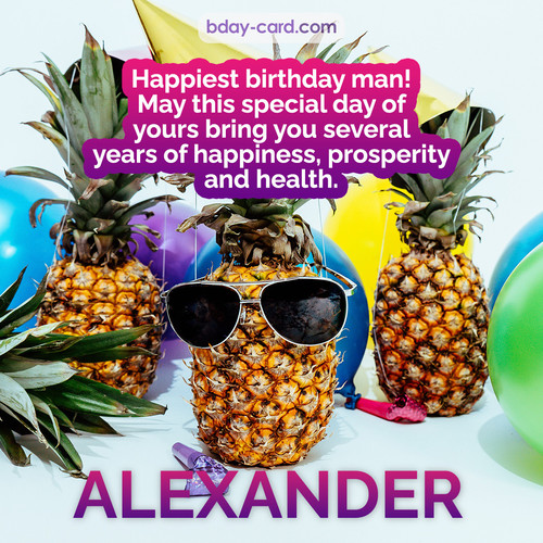 Happiest birthday pictures for Alexander with Pineapples