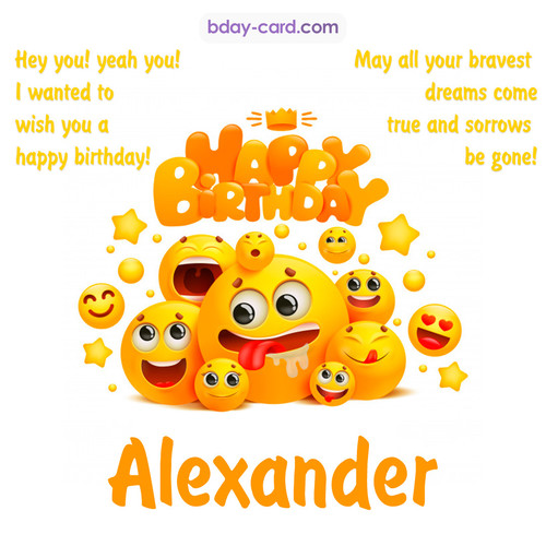 Happy Birthday images for Alexander with Emoticons