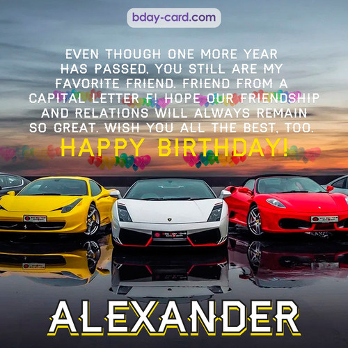 Birthday pics for Alexander with Sports cars