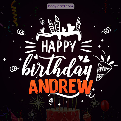 Black Happy Birthday cards for Andrew