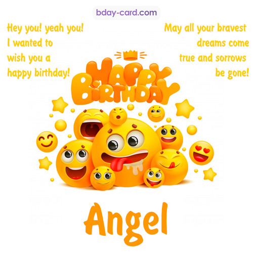 Happy Birthday images for Angel with Emoticons