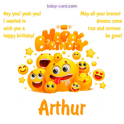 Happy Birthday images for Arthur with Emoticons