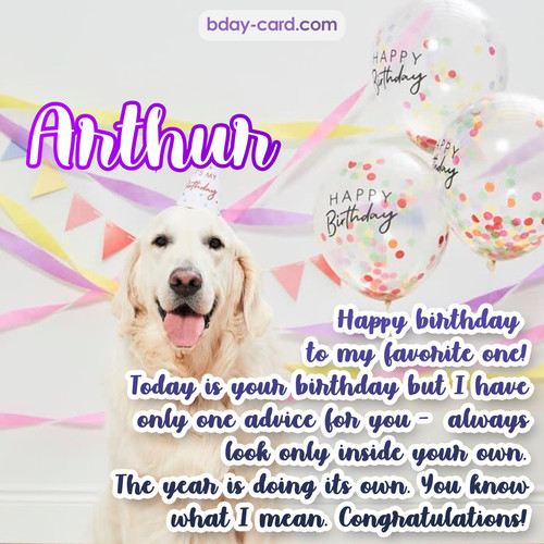 Happy Birthday pics for Arthur with Dog