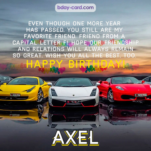 Birthday pics for Axel with Sports cars