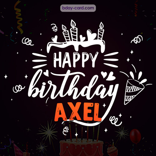 Black Happy Birthday cards for Axel