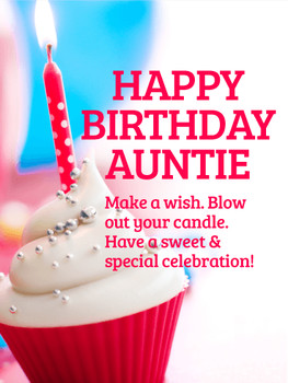 Make a Wish Happy Birday Card for Aunt Birday amp Greeting