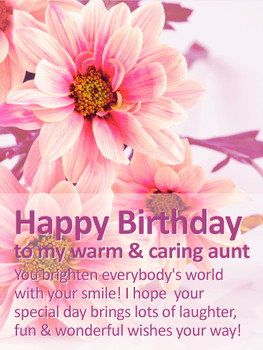 To my Warm amp Caring Aunt Happy Birday Wishes Card Birday