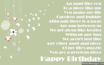 Birday poems for aunt – WishesMessages com