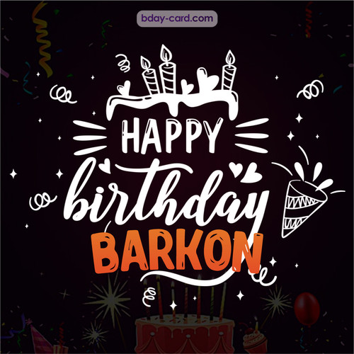 Black Happy Birthday cards for Barkon
