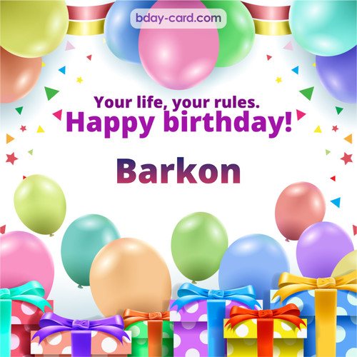 Greetings pics for Barkon with Balloons