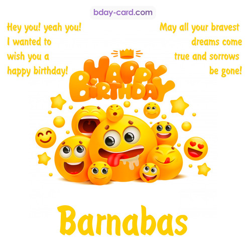 Happy Birthday images for Barnabas with Emoticons