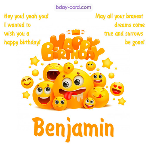 Happy Birthday images for Benjamin with Emoticons