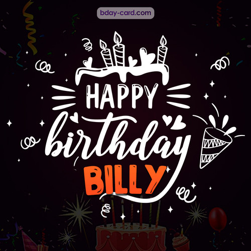 Black Happy Birthday cards for Billy