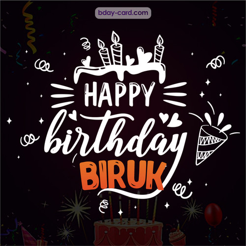 Black Happy Birthday cards for Biruk