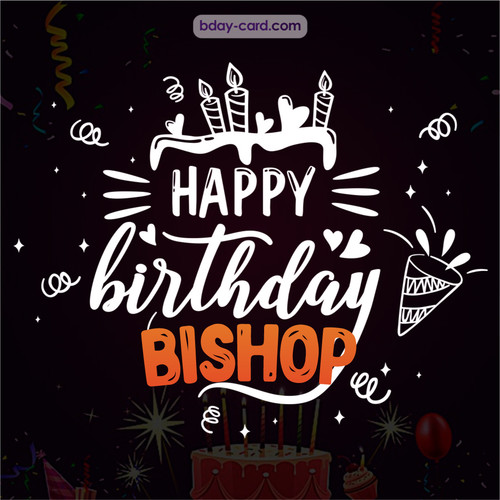 Black Happy Birthday cards for Bishop