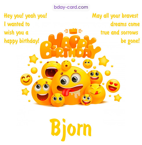 Happy Birthday images for Bjorn with Emoticons