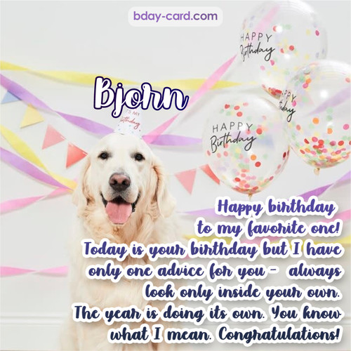 Happy Birthday pics for Bjorn with Dog