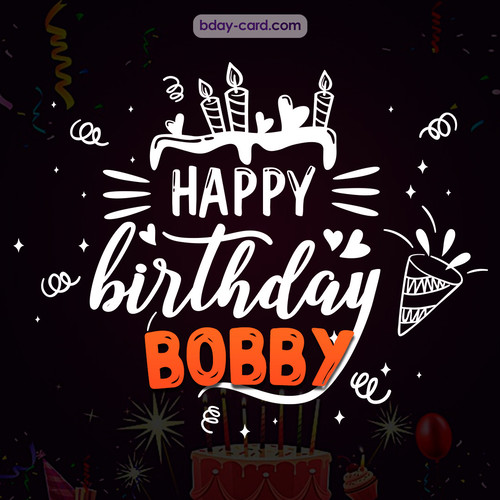 Black Happy Birthday cards for Bobby