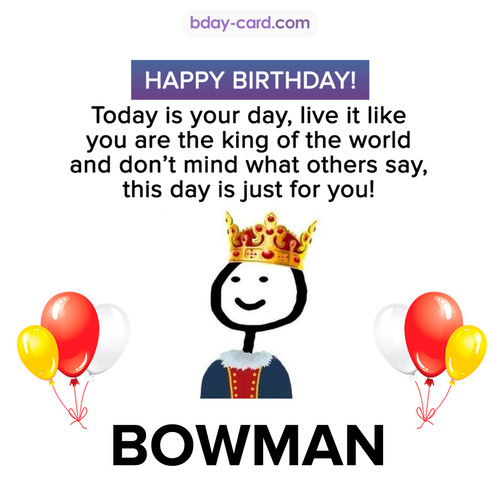 Happy Birthday Meme for Bowman