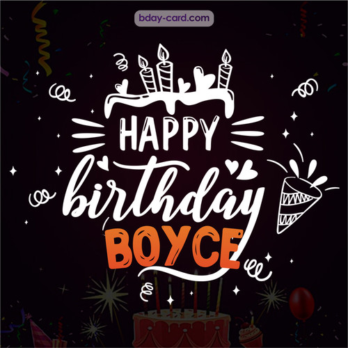 Black Happy Birthday cards for Boyce