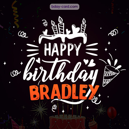 Black Happy Birthday cards for Bradley